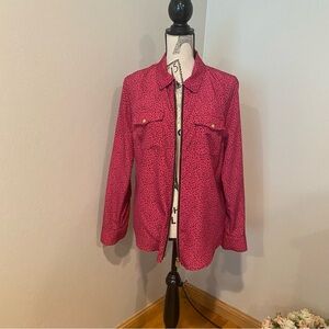 Michael Kors butterfly print zip up top